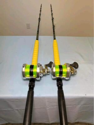 2 Shimano Talica 25II 2 speed reels on custom Largo rods.