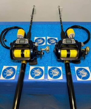 2 Shimano Tanacom 1000 bull electric reels and rods.