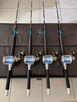4 Shimano Talica 25II 2 speeds with rods.
